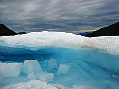 Ice cubes under another shelf