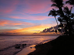 Last light of day on Ka'anapali Beach