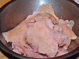 Ground featherback fish for dumplings