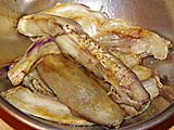 Still-hot grilled eggplant, peeled and ready to mash
