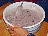 Combining black beans, tapioca, and coconut sauce