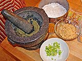 Crepe filling ingredients ready for the wok