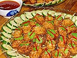 Shrimp toast ready for service