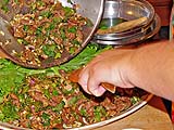 Plating the well blended salad