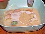 Drizzling with salted coconut cream