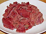 Thinly sliced pork liver