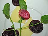 Cheese course: Gruyere with beets and watercress
