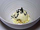Celery Ice (sorbet) and Celery Root (slivers and foam)
