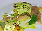 Lightly smoked trout, grilled cabbage, and chive buttermilk sauce