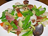 Scallops and Duck Confit with Vegetables
