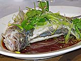 Steamed Bass with Scallions