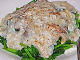 Pea Shoots with Mushrooms and Crab Meat