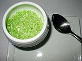 Goat cheese and basil "snow"